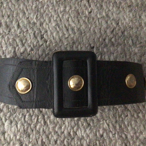 Vintage EDOUARD RAMBAUD Paris Black Leather Belt #30539, Size S-M - Picture 3 of 10